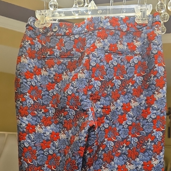 BCBGMaxAzria Women's Floral Ankle Pants - Red and Blue - Picture 6 of 16